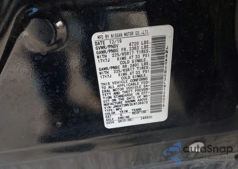 2020 Nissan Rogue Sv Intelligent Awd from USA, damaged, VIN JN8AT2MV3LW136979